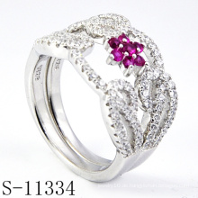 2015 neuesten rosa Zirkonia 925 Silber Ring (S-11334)